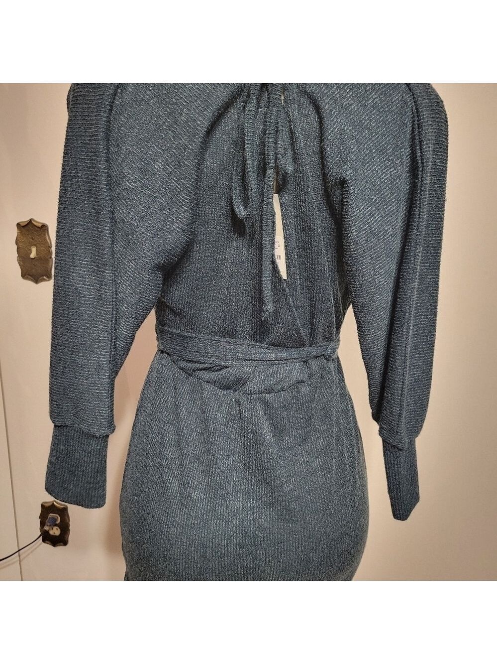 Francesca Green Sweater Dress Medium Christmas Hoildays Wrap Layers - Picture 4 of 6